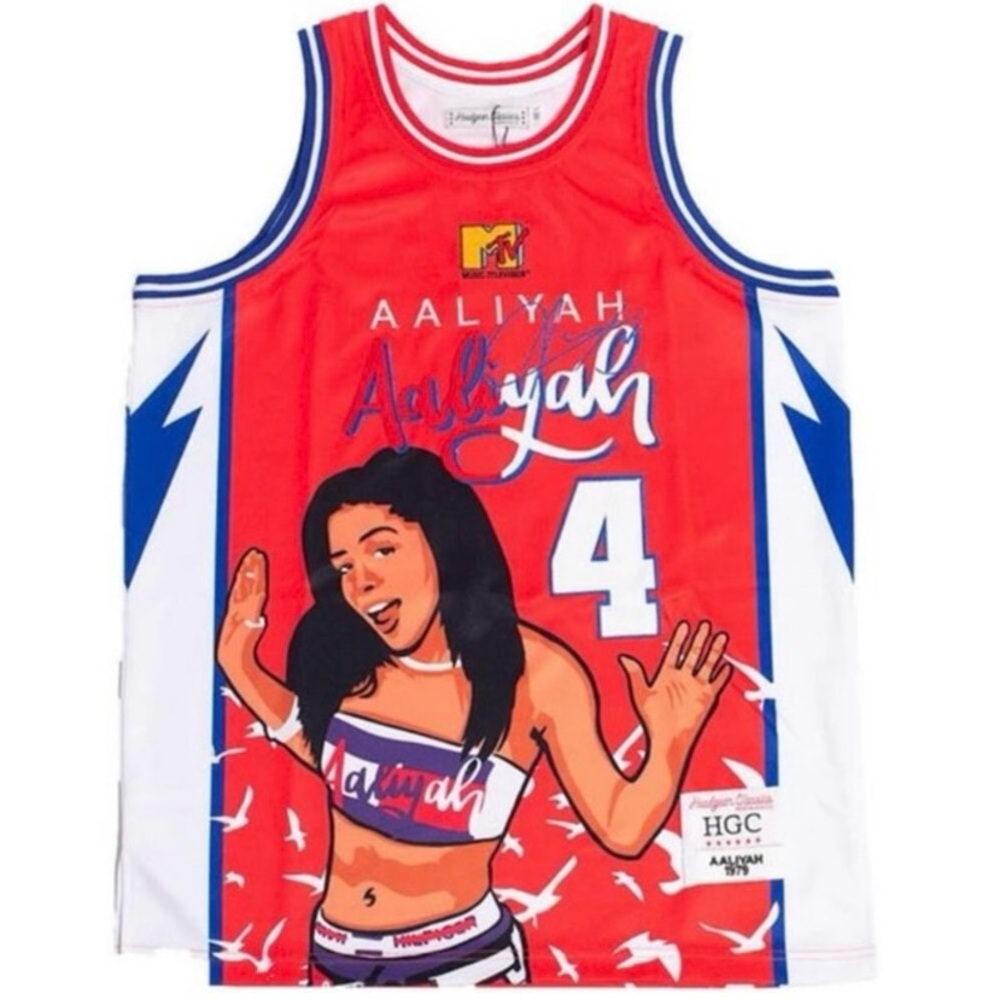 NWT HEADGEAR CLASSICS Aaliyah MTV Basketball Jersey in Red, Size Medium